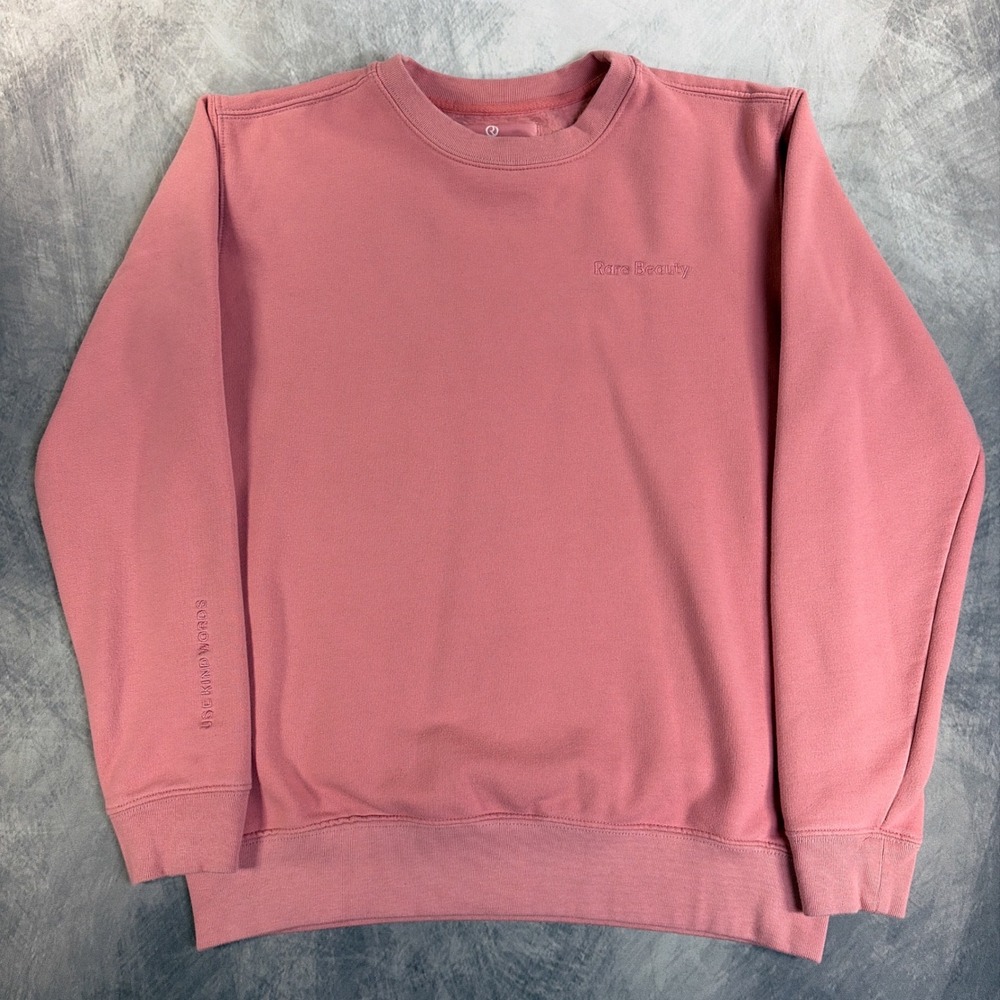 Rare Beauty Sweatshirt Womens Small Pink Use Kind Words Crew Neck Selena Gomez